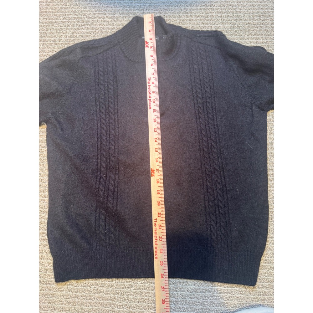 Carneoustie Baby Alpaca Sweater Men's L‎ Black Cable Knit Button Neck Peru - Picture 9 of 9